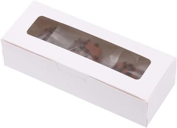 custom logo macaron boxes for 6 to 10 macarons, 8x3x2 inches macaron packaging for home diy baking(white) free samples