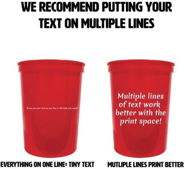 custom logo party cups personalized with your message disposable or reusable 16 oz plastic stadium cups starting at set of 10 - red free samples