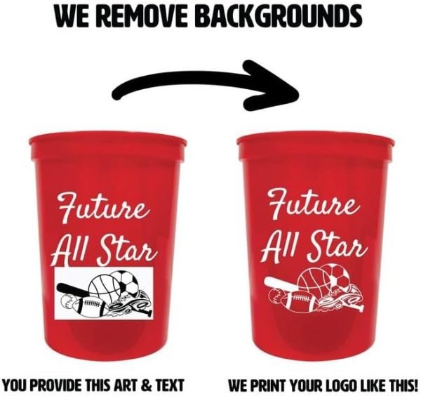 custom logo party cups personalized with your message disposable or reusable 16 oz plastic stadium cups starting at set of 10 - red free samples