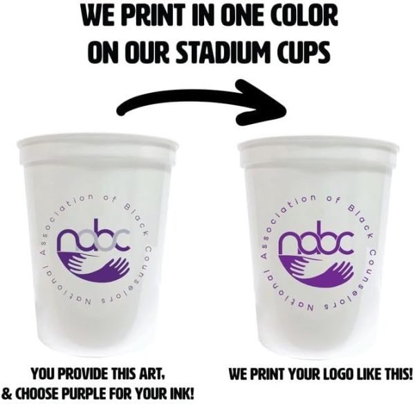 custom logo party cups personalized with your message disposable or reusable 16 oz plastic stadium cups starting at set of 10 - red free samples