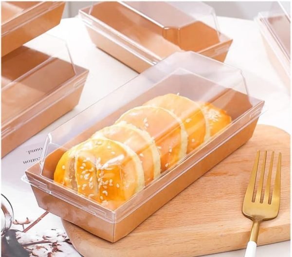 wholesale paper charcuterie boxes with clear lids, 7.5'' brown disposable food containers bakery boxes for sandwich,cake roll, hot cocoa bombs, strawberries, cookies free samples