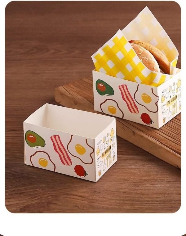 custom mini burger boxes, small food cardboard box used for pary, weddings, picnics, and packaging of cookies, candies and desserts (50, shape) free samples