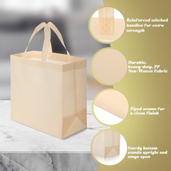 wholesale 32 x 16 x 30 cm non woven grocery bag with handles foldable for boutiques free samples