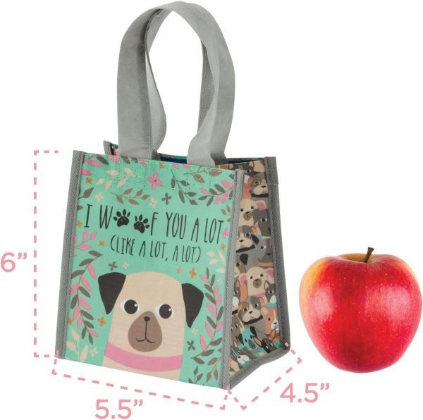 wholesale tote bag and gift bag with handles - perfect for birthday gifts and party bags rpet 1 navy floral small free samples