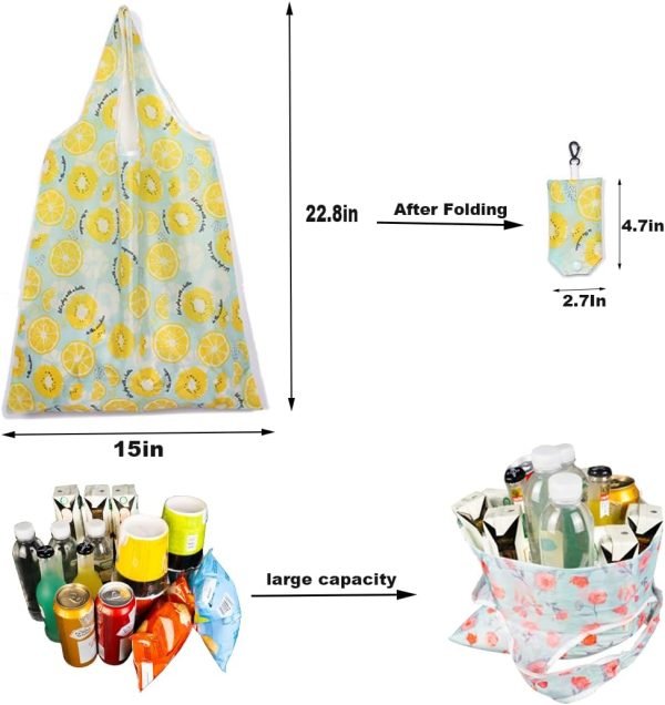 wholesale 14.96x22.83 reusable large grocery bag with pouch tote bags (fruit birds) free samples