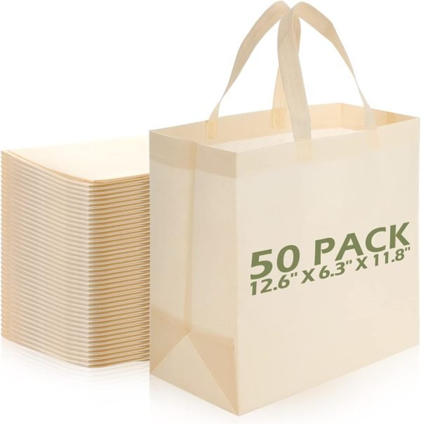 wholesale 32 x 16 x 30 cm non woven grocery bag with handles foldable for boutiques free samples