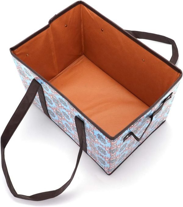 wholesale 19.09 x 12.24 x 3.86 inches reusable grocery bags set durable heavy duty tote bag collapsible grocery shopping box bag with reinforced bottom free samples