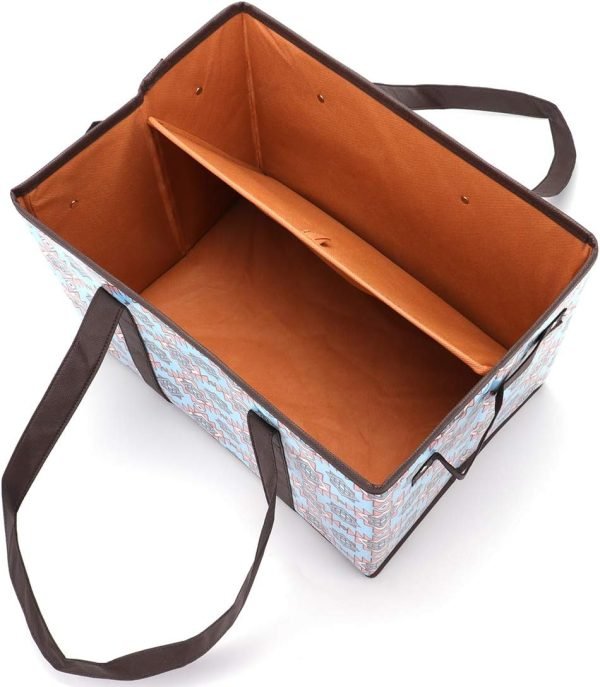 wholesale 19.09 x 12.24 x 3.86 inches reusable grocery bags set durable heavy duty tote bag collapsible grocery shopping box bag with reinforced bottom free samples