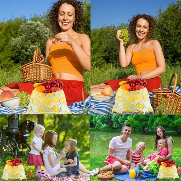 wholesale 14.96x22.83 reusable large grocery bag with pouch tote bags (fruit birds) free samples