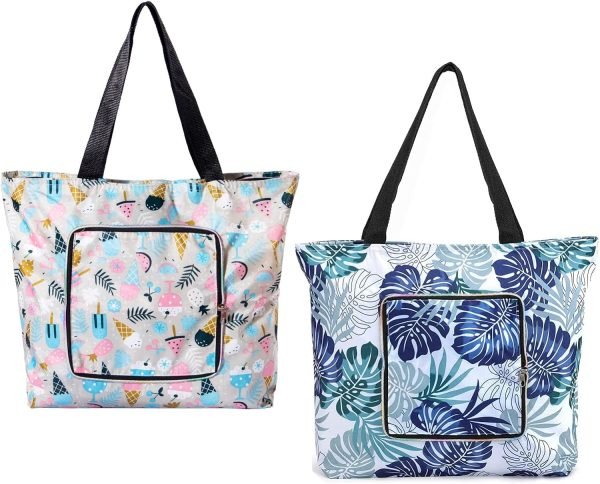 wholesale reusable grocery bags with handles foldable washable shopping bags waterproof large capacity shopping tote bag free samples