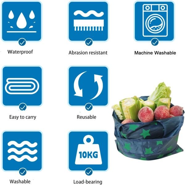 wholesale 3 x 0.5 x 6 inches grocery bags with hook, eco-friendly travel recycle shopping bags in pocket, waterproof and machine washable for daily shopping supplies load free samples