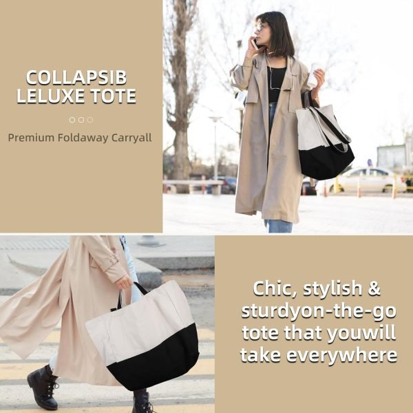 wholesale 15'' x 13'' x 7'' reusable black & while grocery bags shopping bags for groceries foldable heavy duty canvas tote bag washable canvas bag with handles free samples
