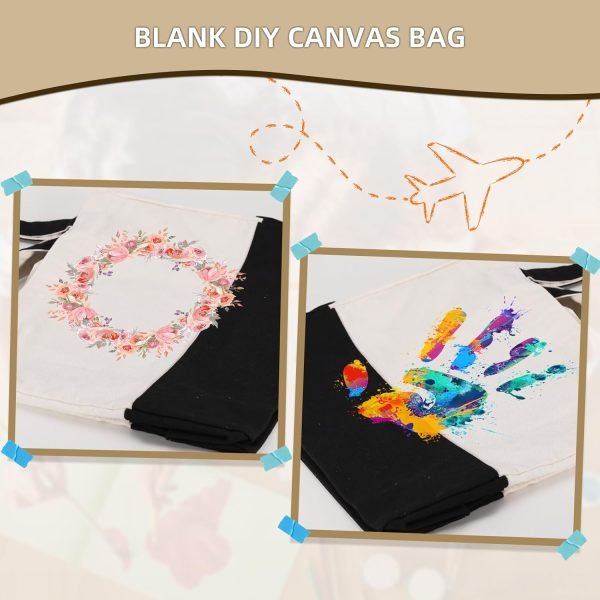 wholesale 15'' x 13'' x 7'' reusable black & while grocery bags shopping bags for groceries foldable heavy duty canvas tote bag washable canvas bag with handles free samples