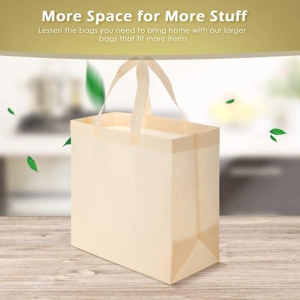 wholesale 32 x 16 x 30 cm non woven grocery bag with handles foldable for boutiques free samples