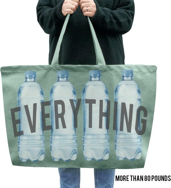 wholesale 28" x 8" x 16" green canvas tote bag - extra large shopping beach totes bags reusable big grocery bag free samples