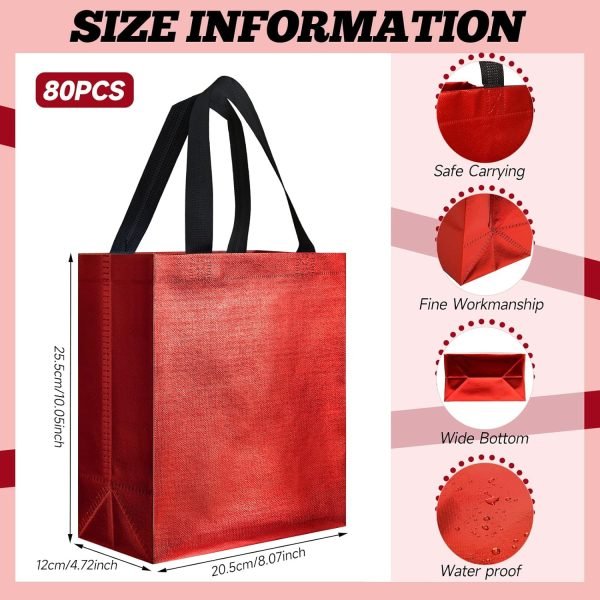 wholesale 10 x 8 x 4.7 inch glossy reusable tote bags with handles grocery bags for wedding, bachelorette party, christmas free samples