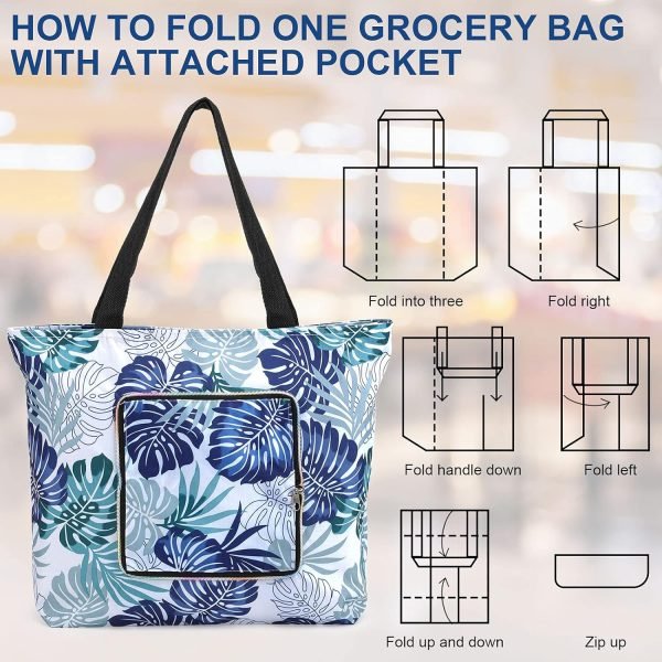 wholesale reusable grocery bags with handles foldable washable shopping bags waterproof large capacity shopping tote bag free samples