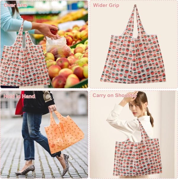 wholesale w14.7" x h13.8" x d3.3" large 50lbs foldable reusable shopping bags kitchen reusable grocery bags washable polyester bags in pocket free samples