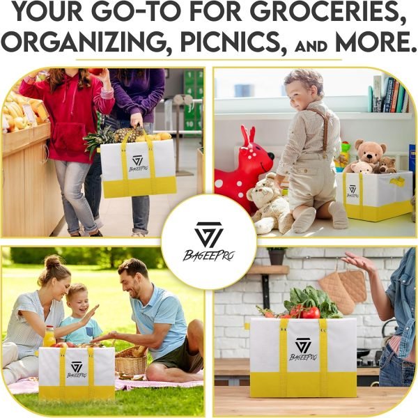 wholesale 15 x 10 x 10.5 inches large utility tote bag, sturdy utility tote, grocery bags reusable shopping bags, foldable grocery bags free samples