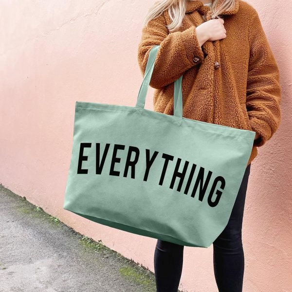 wholesale 28" x 8" x 16" green canvas tote bag - extra large shopping beach totes bags reusable big grocery bag free samples