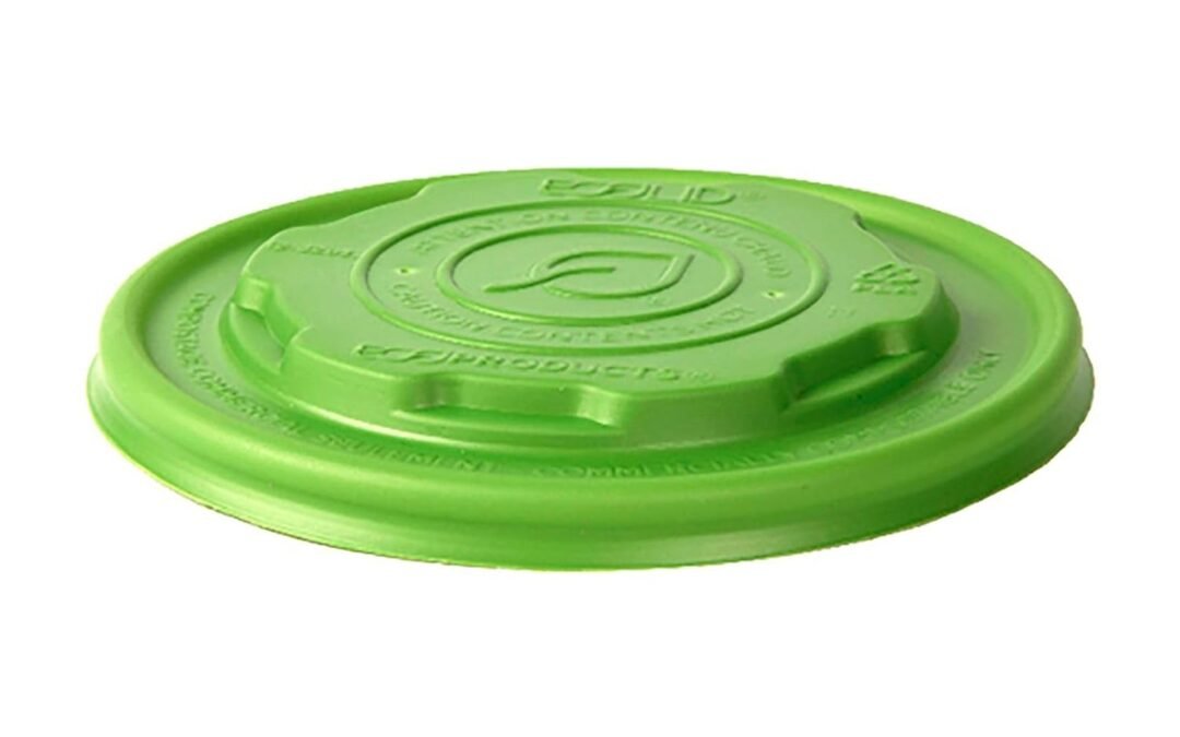 Wholesale OEM ODM ECO PRODUCTS Compostable Soup Container Lids, Case of 1000, Fits 8-10oz Soup Containers, Veridian Green Tops, Made From CPLA Renewable Plant Based Plastic, For Hot or Cold Food Factory & Supplier