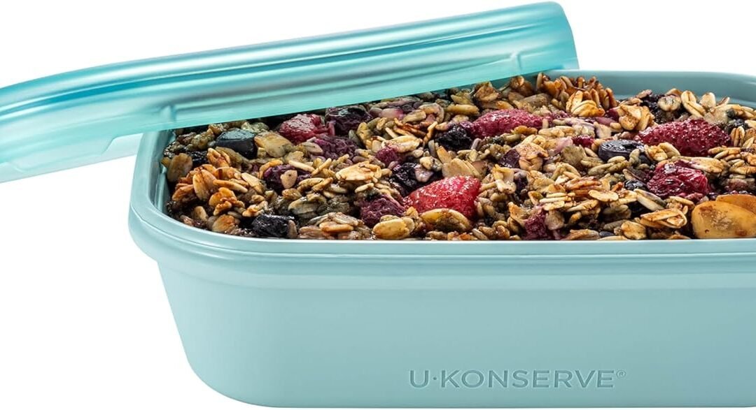 OEM U Konserve Platinum Silicone Food Storage Bento Box Dual Seal Rectangle Container – Leak Proof, Shatter Proof, Dishwasher Safe, Plastic Free – 24oz (Seafoam) Factory