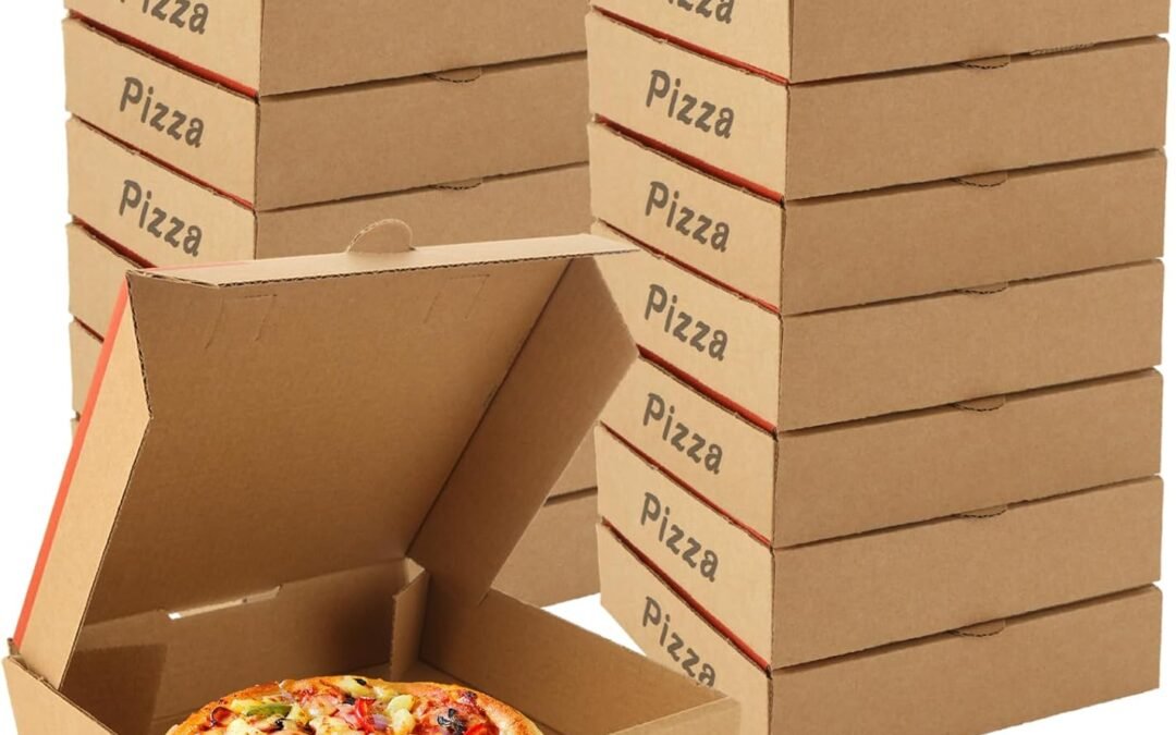 Wholesale OEM ODM 40 Pack Pizza Boxes, 7.3″ x 7.3″ x 1.8″ Kraft Small Corrugated Pizza Cardboard Boxes Take Out Food Containers, Reusable Pizza Box Takeaway Shipping Boxes for Pizza Cake Cookies Fresh Factory & Supplier