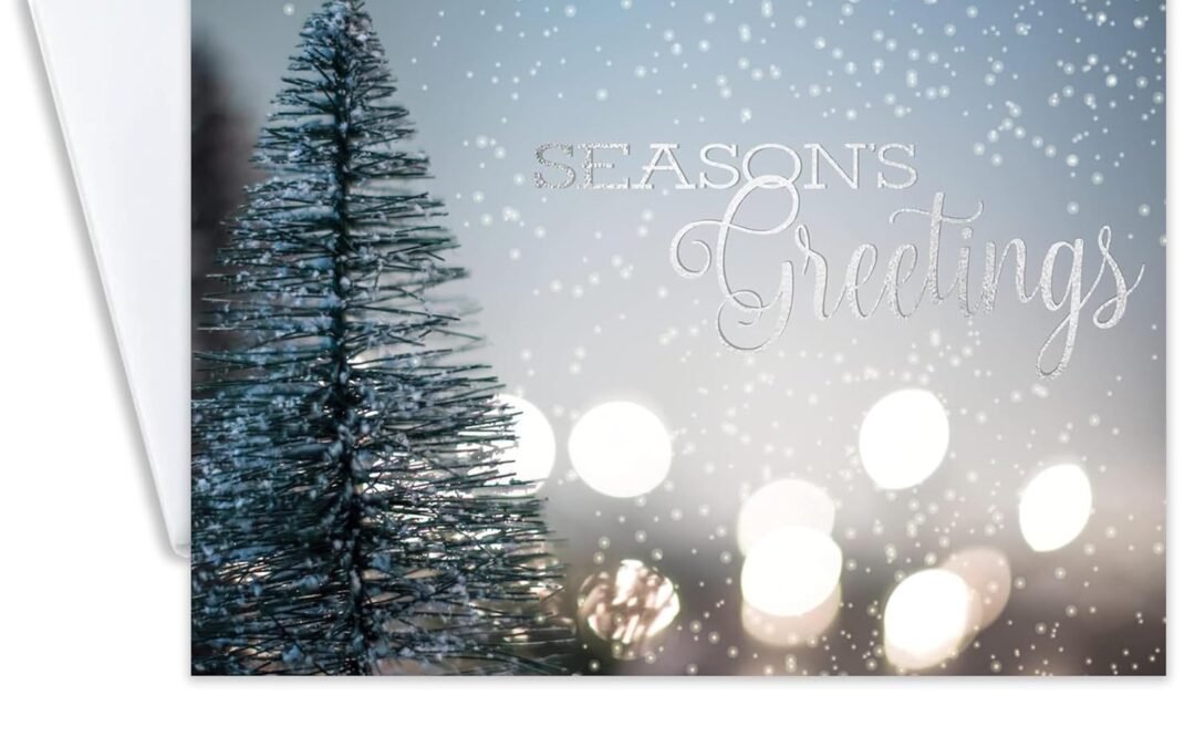 Wholesale OEM ODM Season’s Greetings Cards for Business & Family (Shimmering Greetings) Bulk Card Set Pack of 25 Christmas Cards with Envelopes (5-5/8 x 7-7/8 inch) Great for Office, Work, Employees & Clients H1701 Factory & Supplier