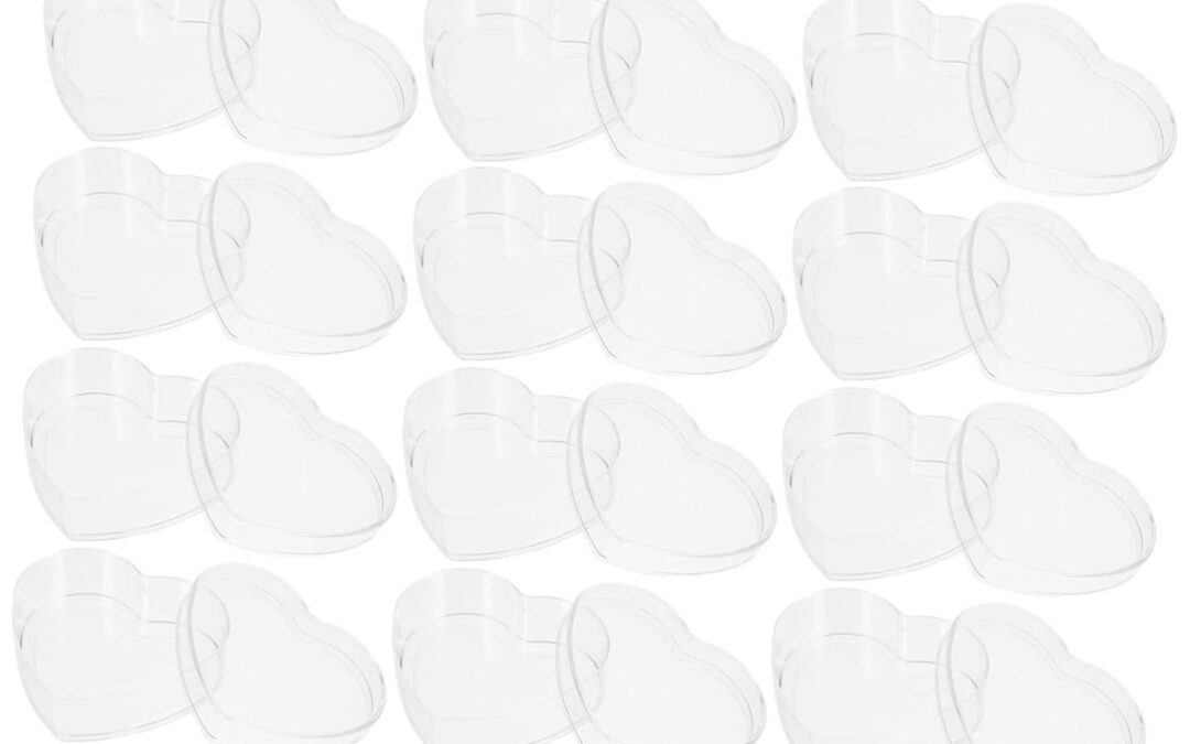 Wholesale OEM ODM 18pcs Transparent Heart Shaped Acrylic Storage Box with Lid for Candy Jewelry and Trinkets Favor Boxes for Parties and Special Occasions Factory & Supplier