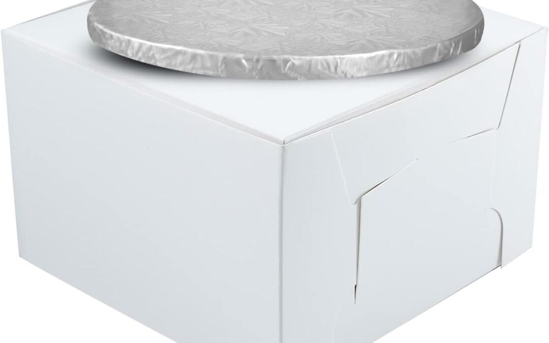 Wholesale OEM ODM 10″ Combo Box Set – 10x10x5 1/2 White Cake Box with 10″ Silver Round Drum 1/2″ Factory & Supplier