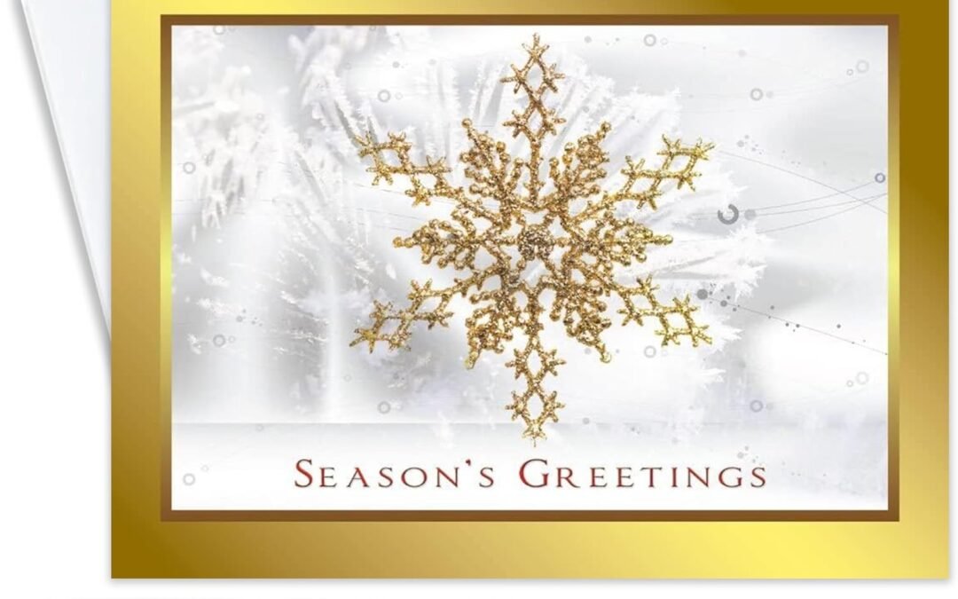 Wholesale OEM ODM Season’s Greetings Cards for Business & Family (Vibrant Snowflake) Bulk Greeting Card Set Pack of 25 Christmas Cards with Envelopes (5×7 inch – A7) Great for Office, Work, Employees & Clients H1044 Factory & Supplier