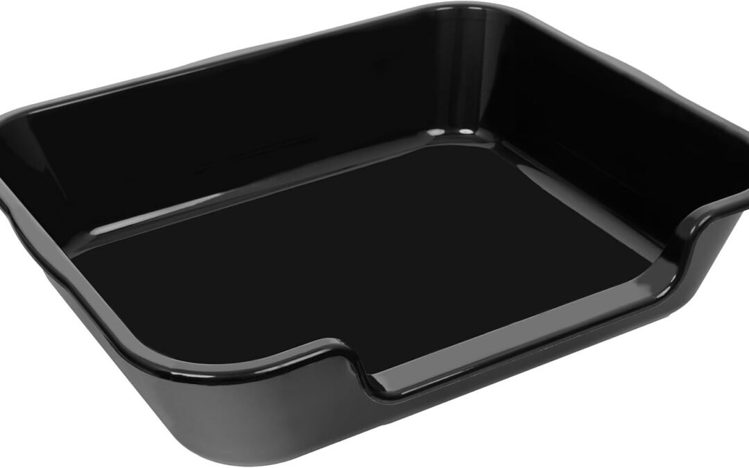 OEM 1 Pack Extra Large Dog Litter Box Pan Tray (ABS Material), Low Entry Jumbo Senior Litter Boxes for Multiple Kitten Big Cats, Pet Safe Indoor Dog Potty (Black, 24″ L x 20″ W) Factory