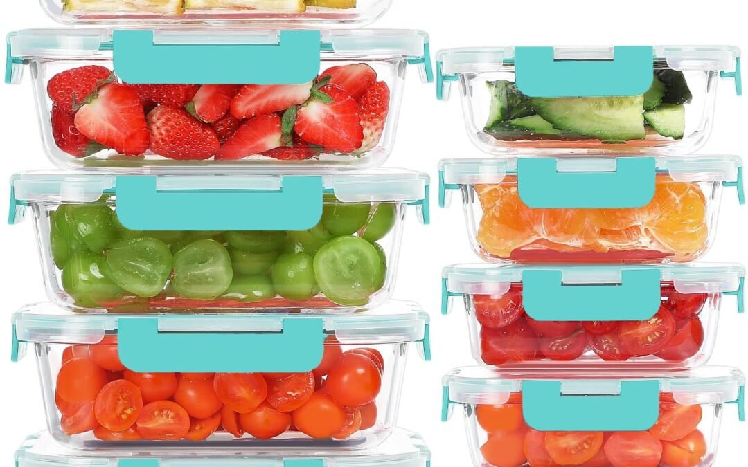 OEM 10 Pack Glass Food Storage Containers, Meal Prep Containers with Lids, Airtight Glass Lunch Boxes, Freezer, Oven, and Microwave Safe, Green Factory