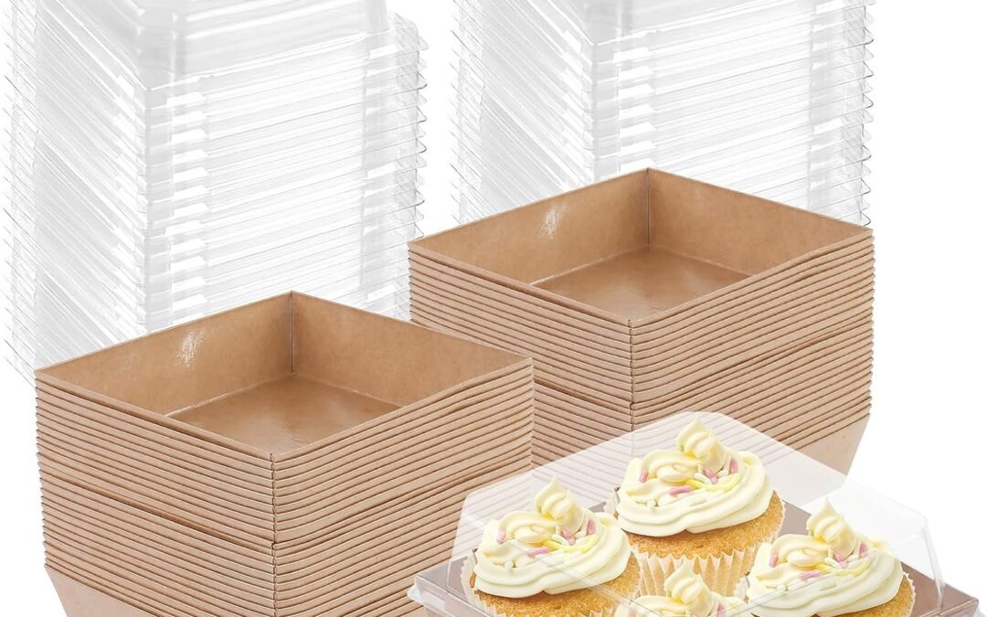 OEM 100 Pack Charcuterie Boxes with Clear Lids,5.5″×4.9″×2.4″ Disposable Square Food Containers,Dessert Boxes,Paper Bakery Boxes with Cover for Sandwich, Cookies, Sushi, Cake Slice, Strawberries (brown) Factory