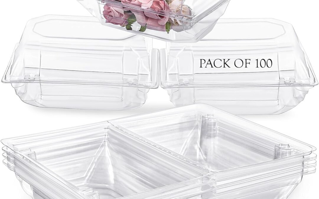 OEM 100 Pack Clear Plastic Flower Corsage Plastic Box 9 x 5 x 4 Inches Floral Boutonniere Containers for Corsage Boutonniere Roses Clear Gift Craft Box Factory