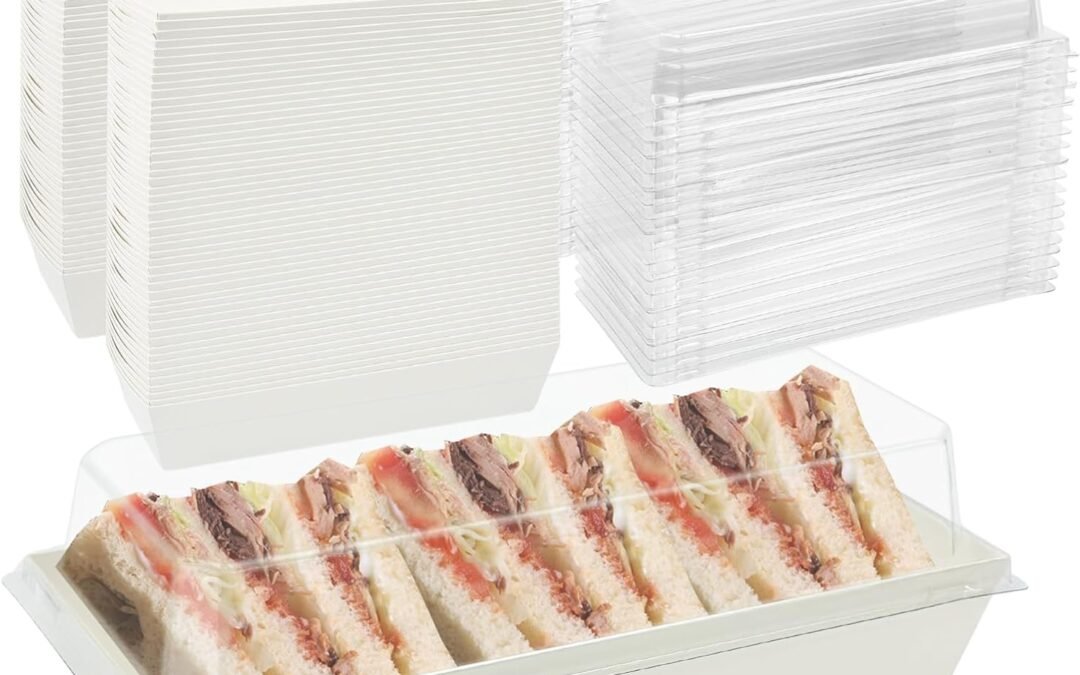 OEM 100 Pack Paper Charcuterie Boxes with Clear Lids, Disposable Kraft Sandwich Boxes Food Containers for Bakery, Desserts, Sushi, Strawberries, Cookies, Cookies, Hamburgers (White) Factory