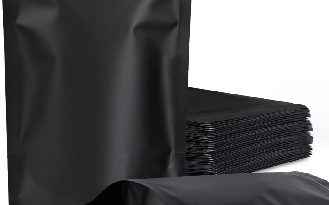 OEM 100 Pack Resealable Stand Up Bags,Smell Proof Pouch Sealable Foil Pouch Bags for Packaging (Black, 3.5″ x 5.1″) Factory