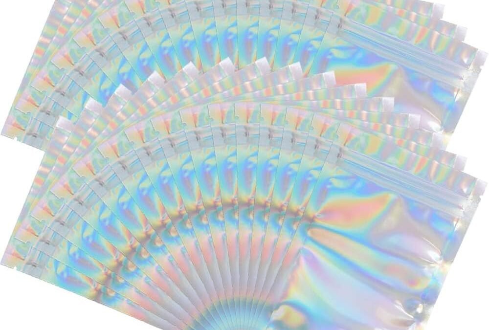 OEM 100 Pieces Mylar Holographic Resealable Bags – 3 x 4″ Smell Proof Bags, Foil Pouch for Party Favor Food Storage (Holographic Color, 3 x 4 Inch) Factory