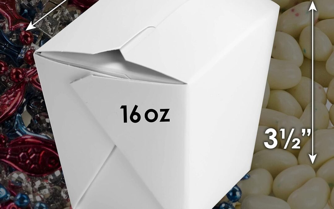 OEM 100% Recyclable 16oz White Chinese Takeout Container Boxes 50pk. Leakproof Greaseproof To Go Containers for Restaurants, Events, Parties Bulk Pack, Microwaveable, Stackable Meal Pails for Food Service Factory
