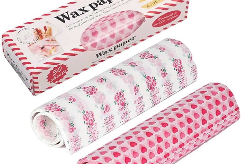 OEM 100 Sheets Wax Paper Sheets Heart & Rose Pattern Greaseproof Basket Liners Wrap Paper Sandwich Burger Chips Cookies Deli Paper Food Grade Baking Parchment 8.5 x 9.8 in Factory
