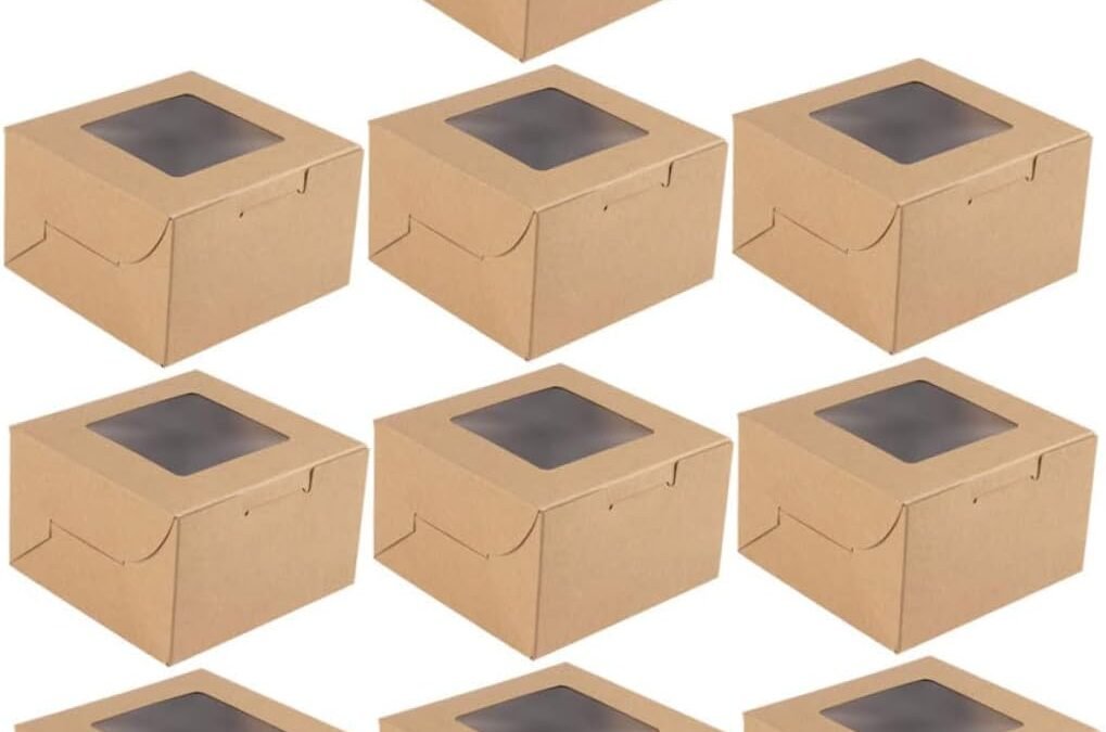 OEM 10Pcs Bakery Boxes with Window Kraft Paper Cake Holders for Cookies Pastries and Desserts for Birthday Parties and Home Use Factory