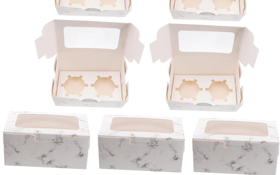 OEM 10Pcs Cupcake Box with Window Cavity Inserts Food Grade Paper for Birthdays Weddings and Bakeries Factory