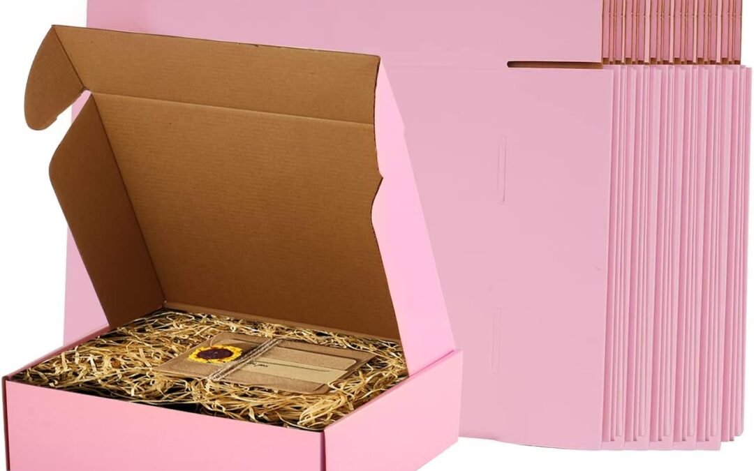 OEM 11x9x3 Inch Pink Shipping Boxes – Pack of 26, Corrugated Cardboard Mailer Box for Small Business Factory