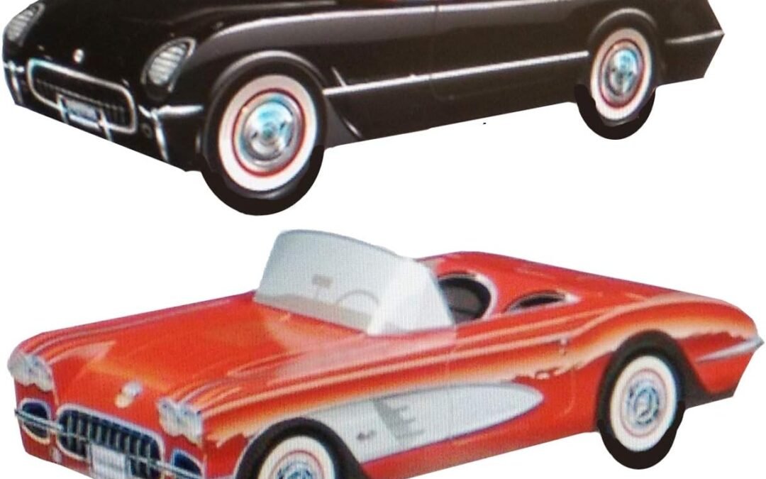OEM 12 Classic Corvette Car Party Food Boxes with Wax Paper – 1950’s Corvette Collection Factory