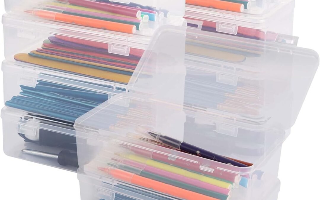 OEM 12 Pack Clear Pencil Box, 7.5 x 3.7x 2.4 Inch Large Capacity Plastic Pencil Boxes with Snap-tight Lid for Office Supplies Storage Organizer Stackable Design and Stylish Factory