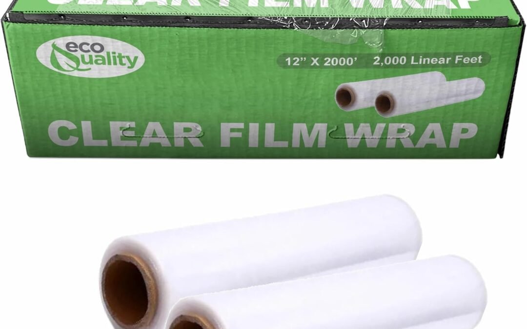 OEM 12″ x 2000FT Clear Cling PE Food Wrap, Plastic Cling Wrap with Dispenser Cutter Box – BPA Free, Food Safe, Plastic Film Roll, Microwave & Freezer Safe Stretch Wrap for Food Service & Home Use (1) Factory