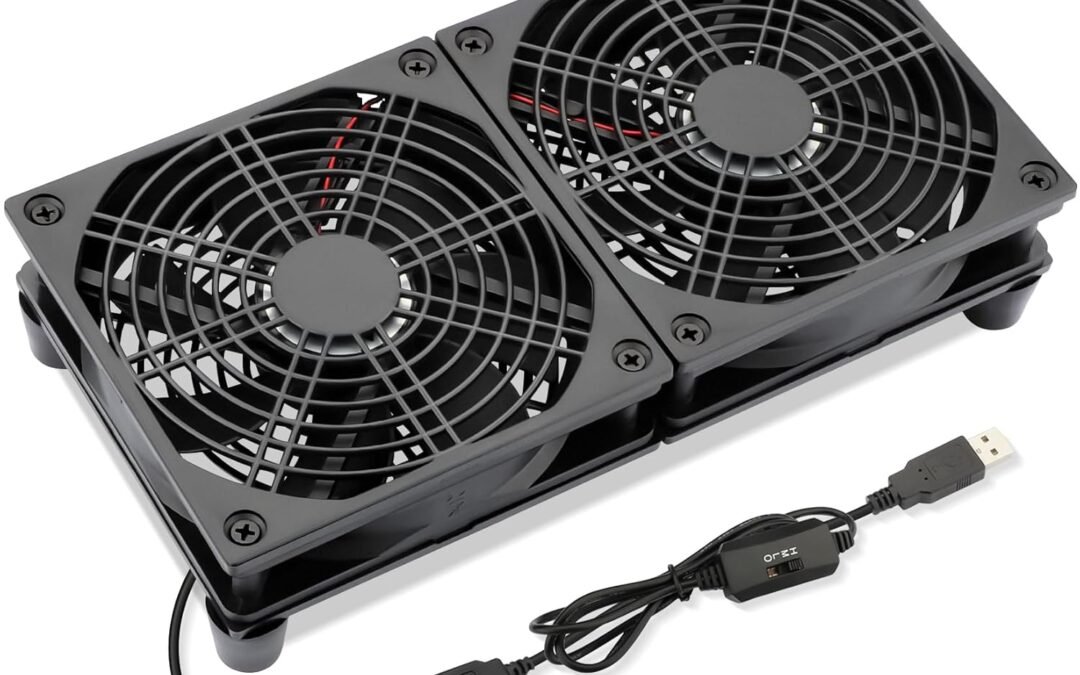 OEM 120mm x 2 USB Cooling Fan 5V 240mm Powered DC Fan with Speed Control for Router DVR Computer Receiver Xbox TV Box PlayStation Cabinet Modem Factory