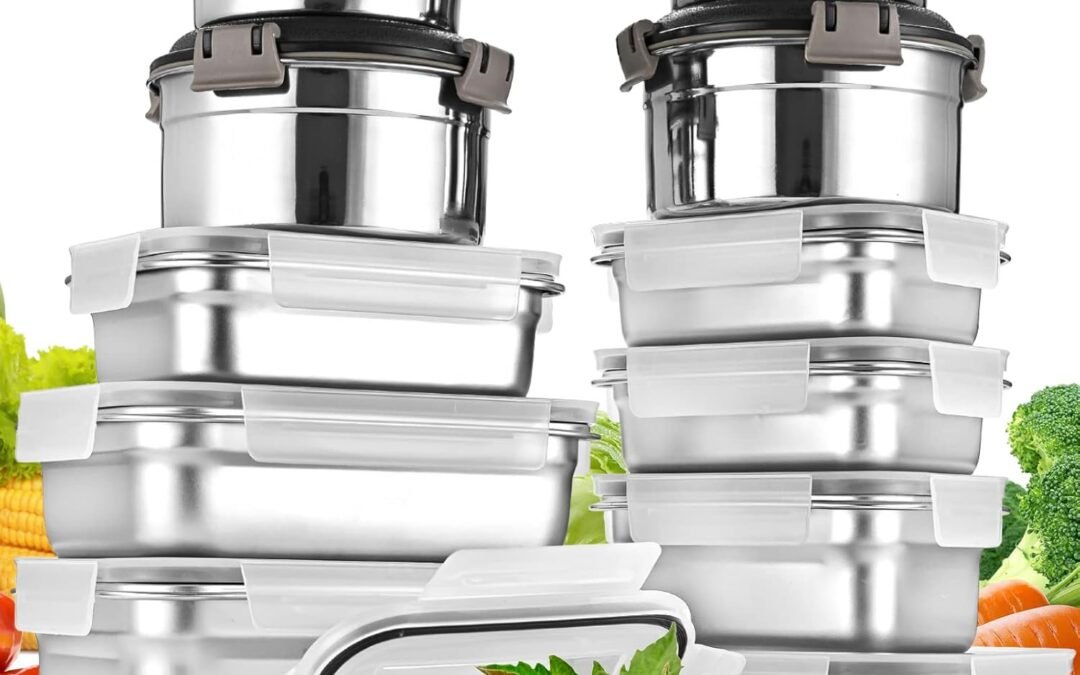 OEM 12PC 304 Stainless Steel Food Storage Containers with Lids Leakproof, Meal Prep Container Airtight, Lunch Boxes, Kimchi Containers for food storage Nestable | Oven/Dishwsher/Freezer Safe Factory