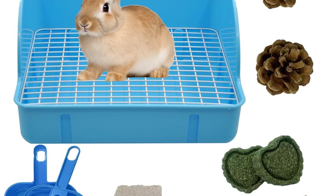 OEM 12Pcs Rabbit Litter Box for Cage, Bunny Potty Trainer Corner Guinea Pig Plastic Square Grate Toilet, Pet Bedding Litter Box for Small Animal Ferret Hamster Hedgehog (Blue) Factory