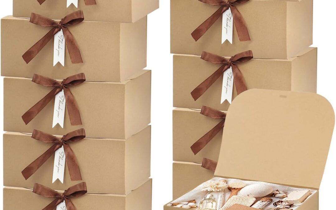 OEM 12Sets Valentine’s Day Gift Boxes with Lids,10x8x4inch Large Kraft Paper Present Box,Bridesmaid Proposal Box with Ribbon Thank You Card,for Wedding Birthdays Baby Shower Christmas Party(Kraft Paper) Factory